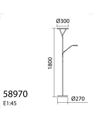 MDC Lampa podłogowa PLANA nikiel mat 40W+6W ściemnialna 589703602 - product 2