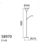 MDC Lampa podłogowa PLANA biały mat LED 40W+6W ściemnialna 589708102