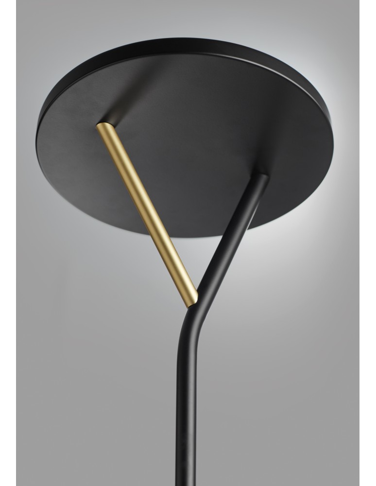 MDC Lampa podłogowa PLANA czarny mat, mosiądz mat LED 40W+6W ściemnialna 589709102