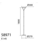 MDC Lampa podłogowa PLANA S mosiądz mat LED 40W ściemnialna 589716102