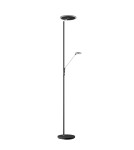 MDC Lampa podłogowa ONE chrom, czarny mat LED 30W+10W 3000K szkło dymione 580003102