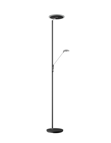 MDC Lampa podłogowa ONE chrom, czarny mat LED 30W+10W 3000K szkło dymione 580003102