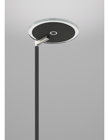 MDC Lampa podłogowa ONE chrom, czarny mat LED 30W+10W 3000K szkło dymione 580003102 - product 2