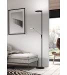 MDC Lampa podłogowa ONE chrom, czarny mat LED 30W+10W 3000K szkło dymione 580003102