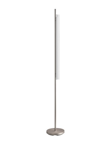 MDC Lampa podłogowa OSLO nikiel mat LED 20W 3000K szkło transparentne, ściemnialna 580503602