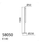 MDC Lampa podłogowa OSLO nikiel mat LED 20W 3000K szkło transparentne, ściemnialna 580503602