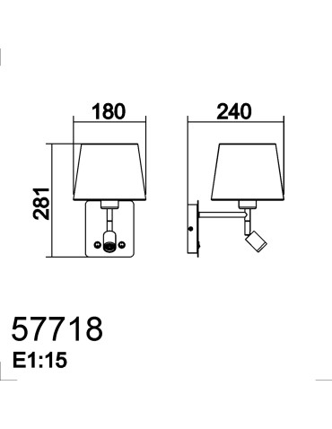 MDC Lampa ścienna MAILAND USB czarny mat 1xE27+LED 3W 3000K abażur biały 577189106 - product 2