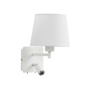 MDC Lampa ścienna MAILAND biały mat 1xE27+LED 3W 3000K abażur biały 575578125