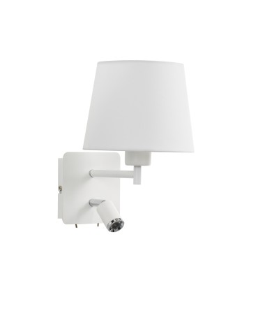 MDC Lampa ścienna MAILAND biały mat 1xE27+LED 3W 3000K abażur biały 575578125