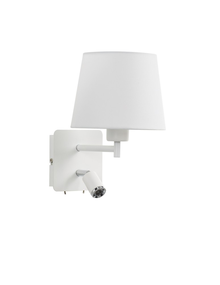 MDC Lampa ścienna MAILAND biały mat 1xE27+LED 3W 3000K abażur biały 575578125