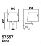 MDC Lampa ścienna MAILAND biały mat 1xE27+LED 3W 3000K abażur biały 575578125