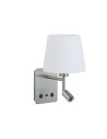 View MDC Lampa ścienna MAILAND USB chrom matowy 1xE27+LED 3W 3000K abażur biały 577183506
