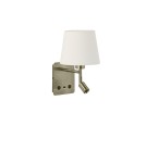 MDC Lampa ścienna MAILAND USB mosiądz antyczny 1xE27+LED 3W 3000K abażur kremowy 577184306