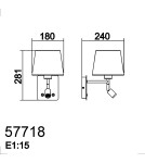 MDC Lampa ścienna MAILAND USB mosiądz antyczny 1xE27+LED 3W 3000K abażur kremowy 577184306