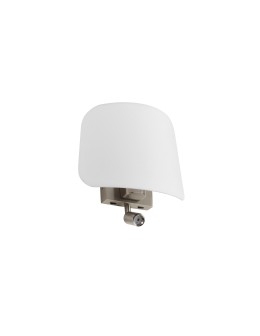 MDC Lampa ścienna ELEA READER chrom matowy 1xE27+LED 3W 3000K abażur biały 576363525