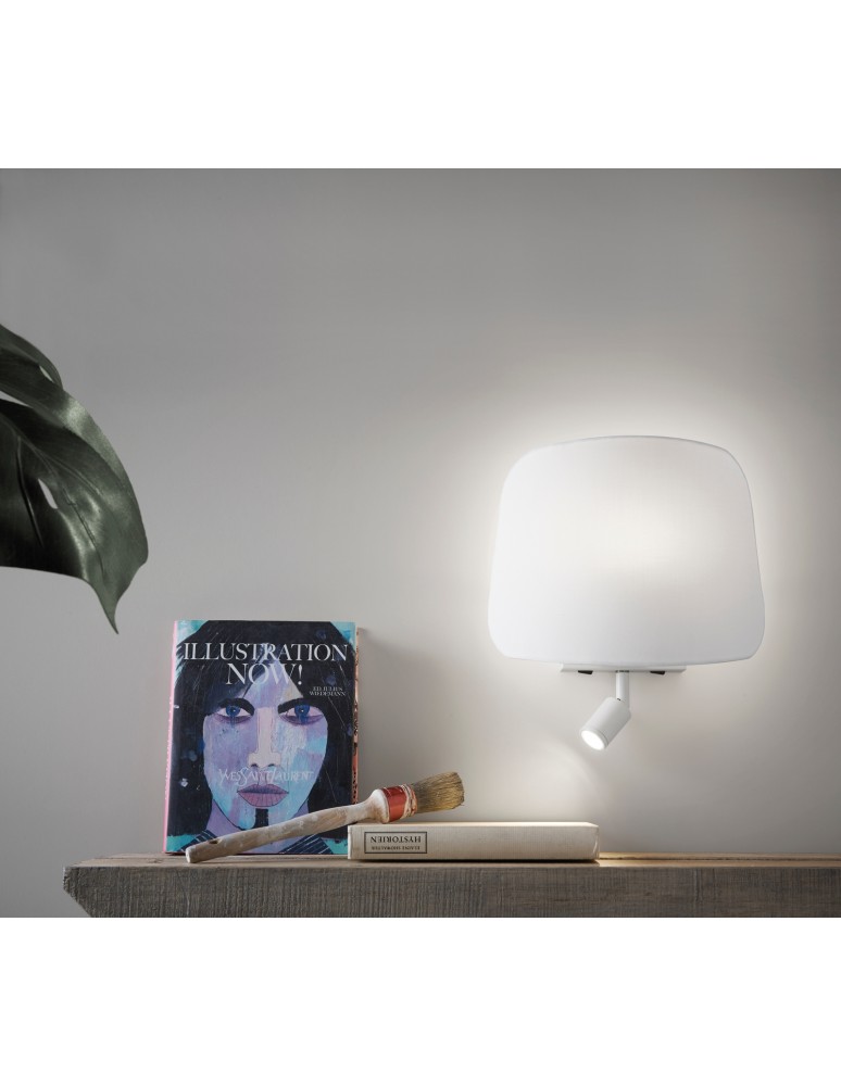 MDC Lampa ścienna ELEA READER biały mat 1xE27+LED 3W 3000K abażur biały 576368125