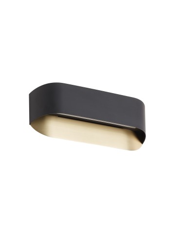 MDC Lampa ścienna NORA czarny mat, mosiądz mat LED 2x7W 3000K 576305902