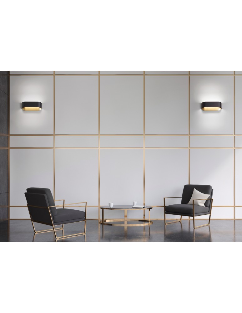 MDC Lampa ścienna NORA czarny mat, mosiądz mat LED 2x7W 3000K 576305902