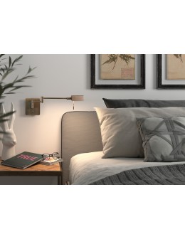 MDC Lampa ścienna LITE brąz LED 8W 3000K CRI90 + USB ściemnianie dotykowe 577252202 - product 2
