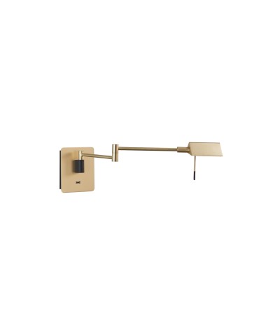 MDC Lampa ścienna LITE mosiądz mat, czarny mat LED 8W 3000K CRI90 + USB ściemnianie dotykowe 577255902