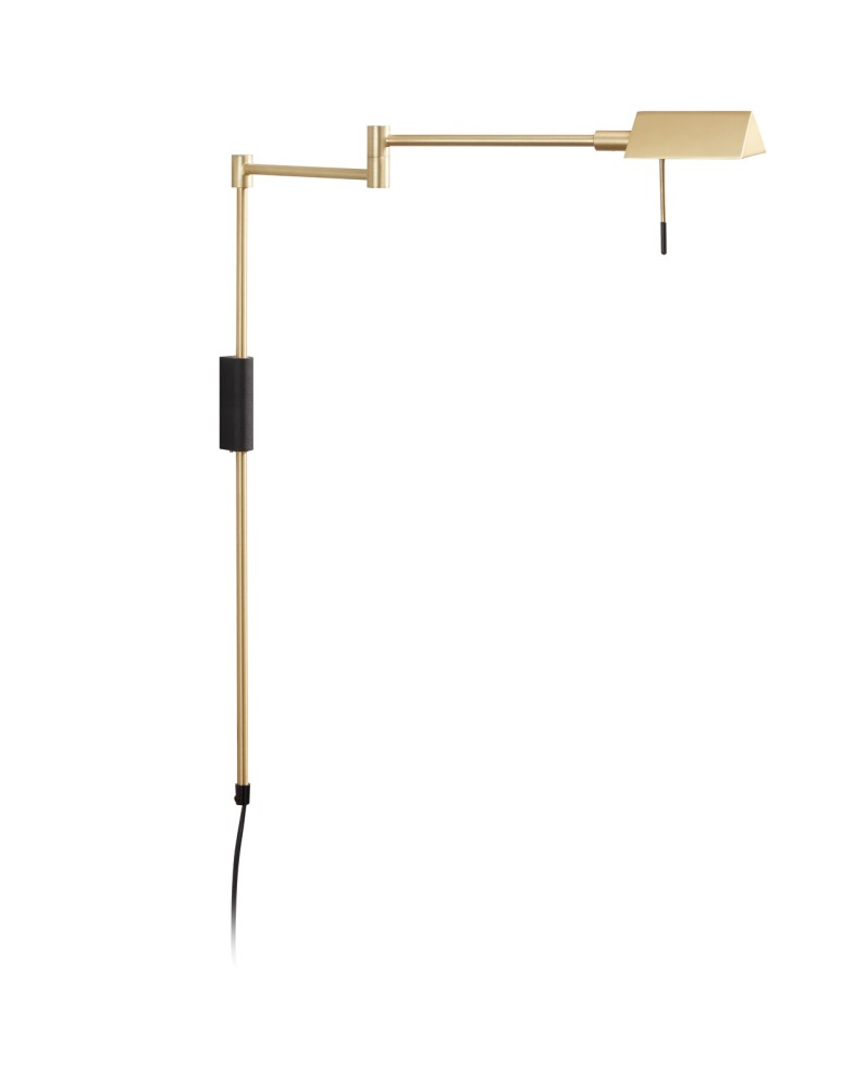 MDC Lampa ścienna LITE mosiądz mat, czarny mat LED 8W 3000K CRI90 ściemnianie dotykowe, wtyczka 577265902