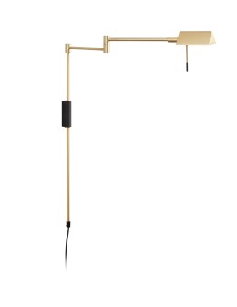 MDC Lampa ścienna LITE mosiądz mat, czarny mat LED 8W 3000K CRI90 ściemnianie dotykowe, wtyczka 577265902