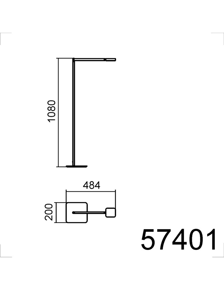 MDC Lampa podłogowa FINESS czarny mat LED 6W 3000K ściemnialna, regulowana 574019120