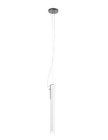 MDC Lampa wisząca OSLO nikiel mat LED 16W 3000K szkło transparentne, ściemnialna 580533602