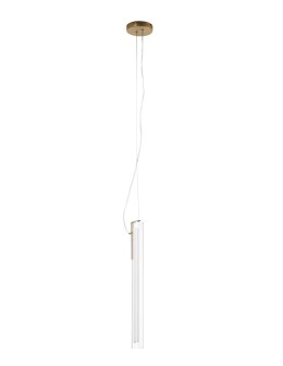 MDC Lampa wisząca OSLO mosiądz mat LED 16W 3000K szkło transparentne, ściemnialna 580536102