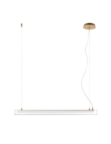 MDC Lampa wisząca OSLO mosiądz mat LED 20W 3000K szkło transparentne, ściemnialna 580546102