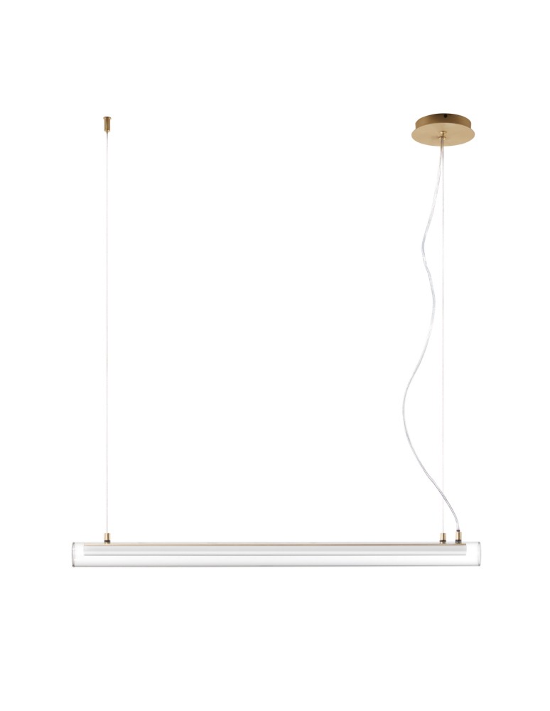 MDC Lampa wisząca OSLO mosiądz mat LED 20W 3000K szkło transparentne, ściemnialna 580546102