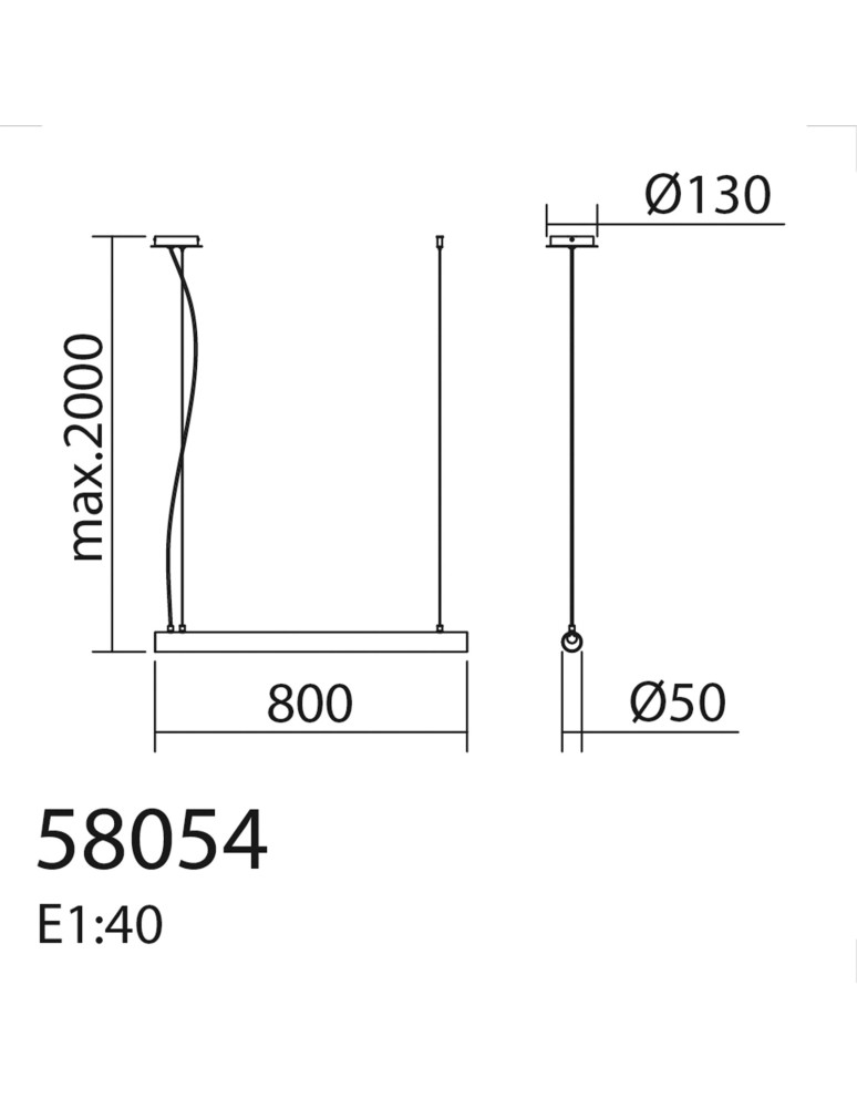 MDC Lampa wisząca OSLO czarny mat LED 20W 3000K szkło transparentne, ściemnialna 580549102