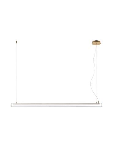 MDC Lampa wisząca OSLO mosiądz mat LED 32W 3000K szkło transparentne, ściemnialna 580556102