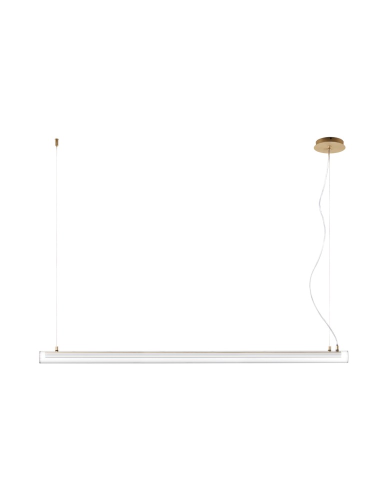 MDC Lampa wisząca OSLO mosiądz mat LED 32W 3000K szkło transparentne, ściemnialna 580556102