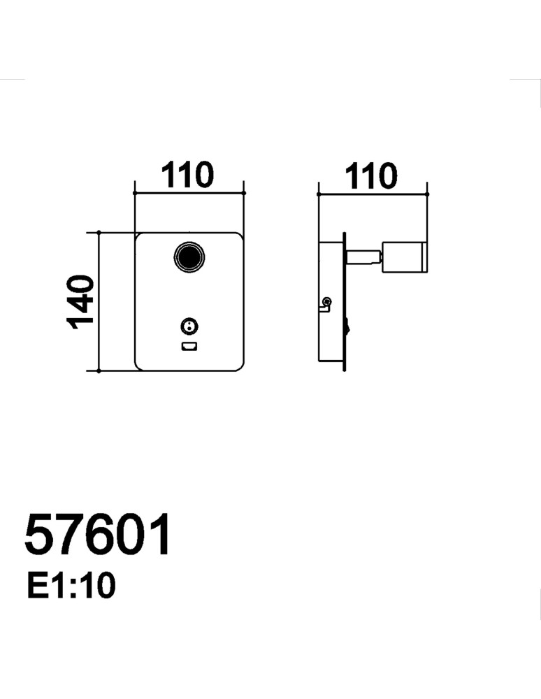MDC Lampa ścienna READER mosiądz antyczny + USB LED 3W 3000K 576014402