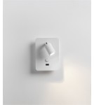 MDC Lampa ścienna READER biały mat + USB LED 3W 3000K 576018102