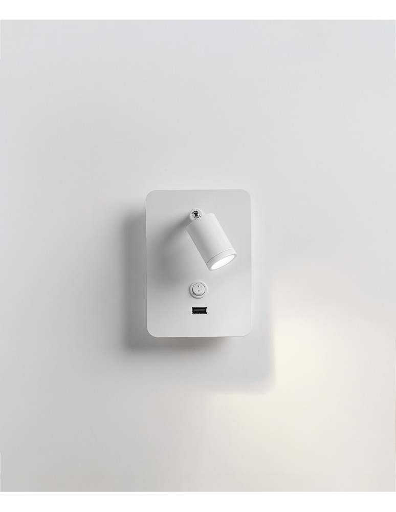 MDC Lampa ścienna READER biały mat + USB LED 3W 3000K 576018102
