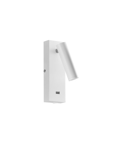 MDC Lampa ścienna CHELSEA LED 3W biały mat 3000K + USB + włącznik 577568102