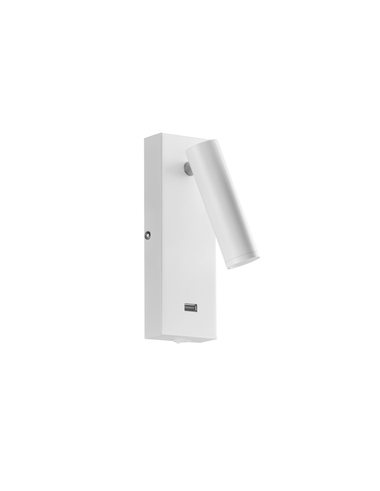 MDC Lampa ścienna CHELSEA LED 3W biały mat 3000K + USB + włącznik 577568102