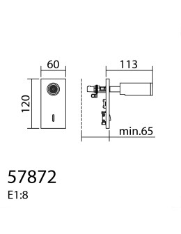 MDC Lampa ścienna podtynkowa ASIA mosiądz mat LED 3W 120x60mm 3000K + włącznik 578726102 - product 2