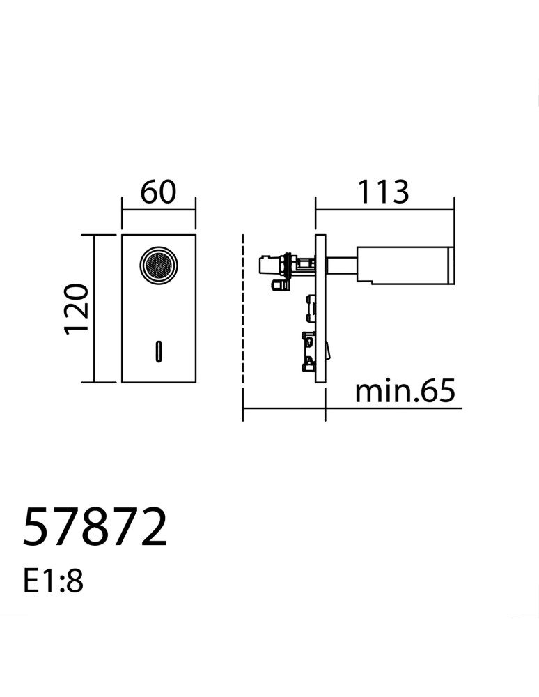 MDC Lampa ścienna podtynkowa ASIA biały mat LED 3W 120x60mm 3000K + włącznik 578728102