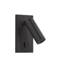 MDC Lampa ścienna podtynkowa ASIA czarny mat LED 3W 120x60mm 3000K + włącznik 578729102