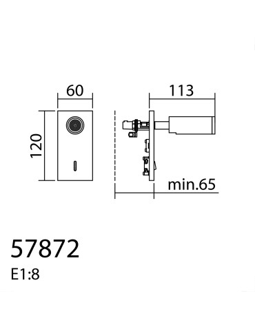 MDC Lampa ścienna podtynkowa ASIA czarny mat LED 3W 120x60mm 3000K + włącznik 578729102 - product 2