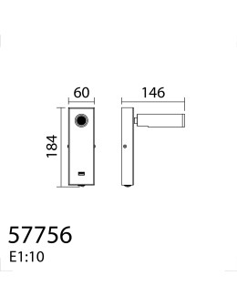 MDC Lampa ścienna CHELSEA LED 3W nikiel mat 3000K + USB C + włącznik 577563609 - product 2
