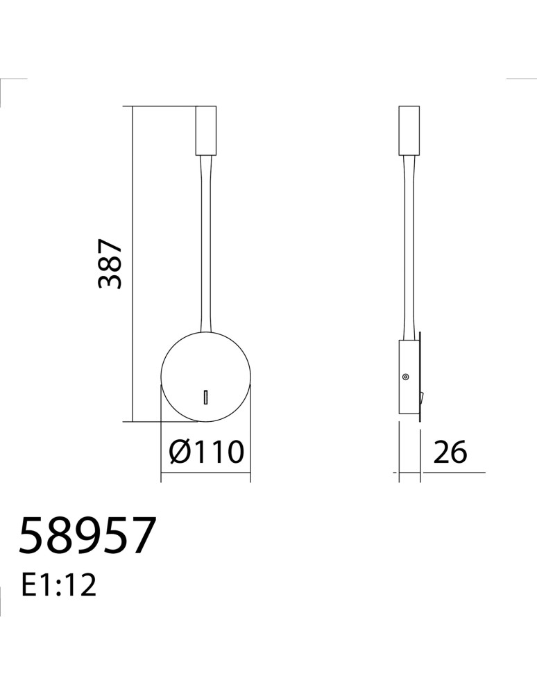 MDC Lampa ścienna FONT S biały mat 3W 3000K włącznik 589578102