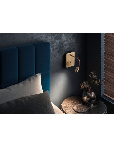 MDC Lampa ścienna READER FLEX mosiądz antyczny + USB LED 3W 3000K 576034402 - product 2