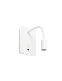MDC Lampa ścienna READER FLEX biały mat + USB LED 3W 3000K 576038102