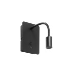 MDC Lampa ścienna READER FLEX czarny mat + USB LED 3W 3000K 576039102