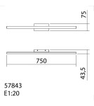 MDC Lampa sufitowa KUSI chrom matowy LED 20W 75cm 4000K 578433502