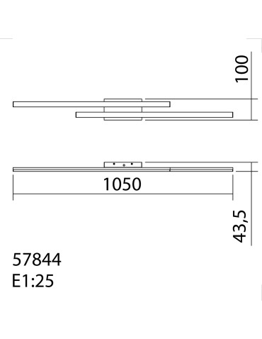 MDC Lampa sufitowa KUSI chrom matowy LED 2x20W 105cm 5000K 578443509 - product 2